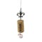 Midwest 5.5" Brown and Silver Fleur De Lis 'Wish' Gem Accented Wine Cork Christmas Ornament